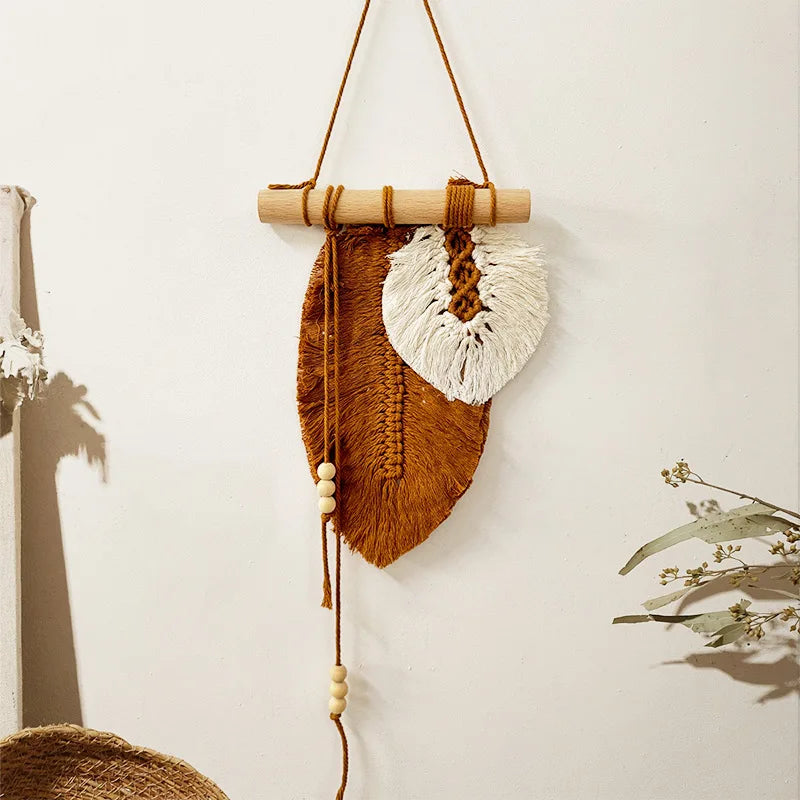 Handmade Macramé Leaf Wall Hanging