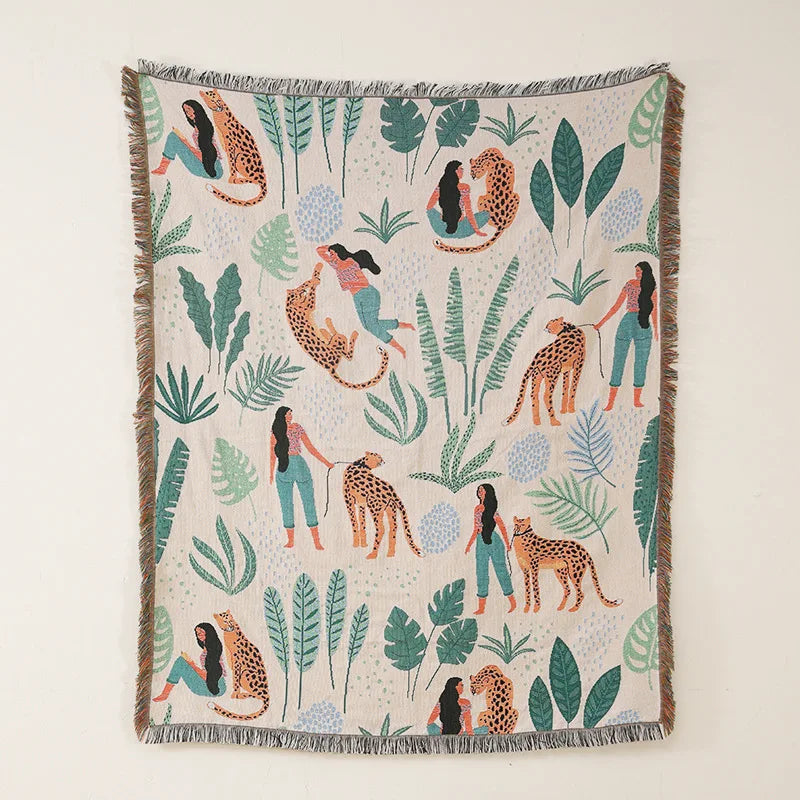 Abstract Woven Nature Throw Blanket