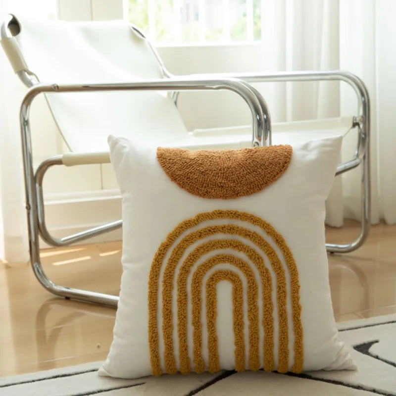 Burnt Orange Boho Embroidered Pillow Covers
