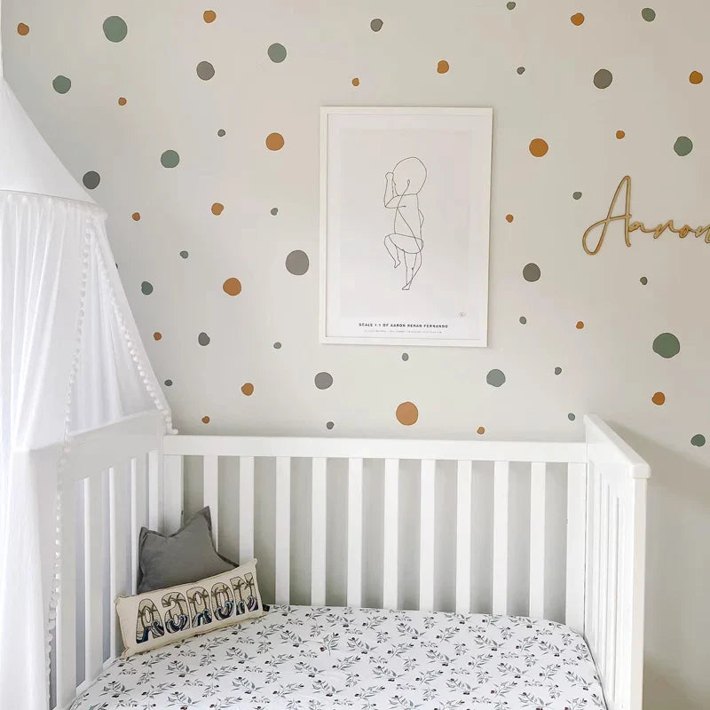 Boho Polka Dot Wall Stickers – Colorful Removable Nursery Decals