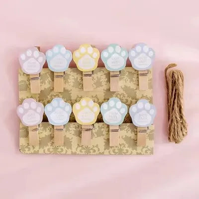 Whimsical Wooden Photo Clips (Set of 10)