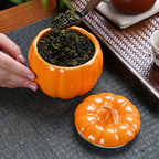 Ceramic Pumpkin Candy Jar – Decorative Tea or Treat Container