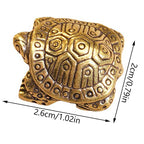 1Pc Antique Looking Solid Brass Turtle Ornament Animal Sculpture Home Office Desk Decorative Home Decor Boho