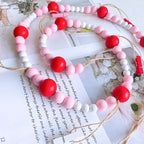 Boho Wall Hanging Photo Display with Wooden Beads & Clips