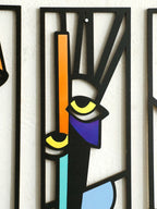 Abstract Face Wooden Wall Decor Art Hanging Home and Office Decorative Hanging for Living Room Bedroom and Hallway Gift 1Pcs