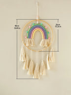 Macrame Rainbow Tapestry – Handmade Boho Wall Hanging for Living Room, Bedroom & Nursery