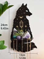 Animal Shaped Moon Phase Crystal Wall Shelf