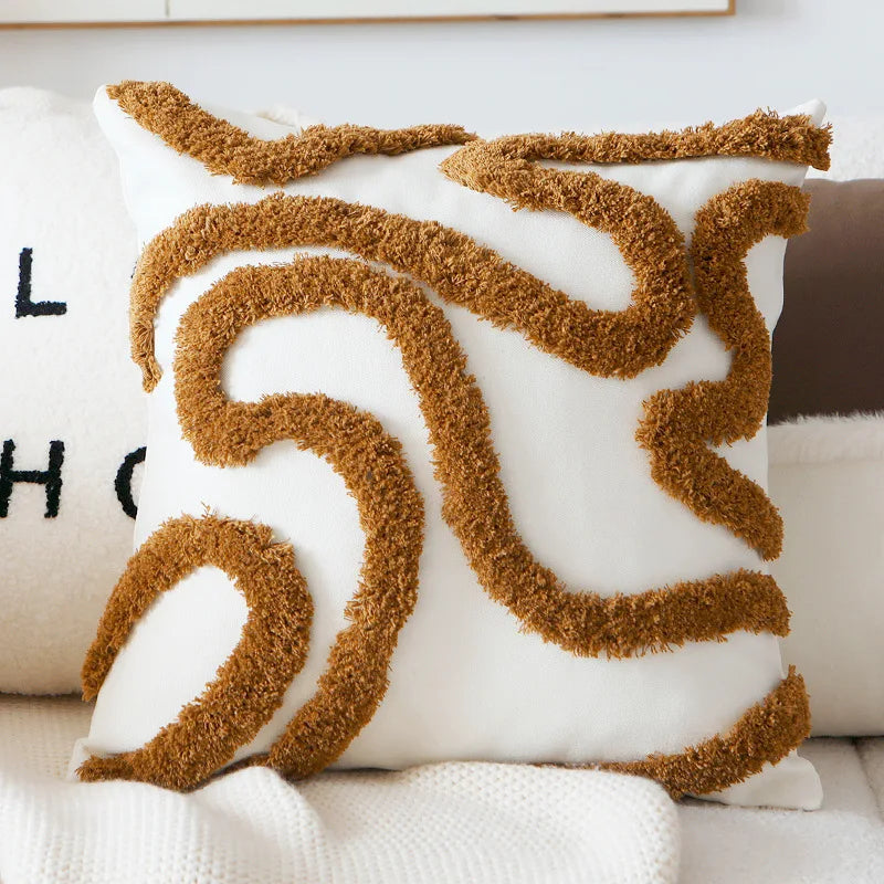 Vintage Nordic Throw Pillow Cover – Block Shapes
