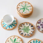 Boho Rattan Shell Coasters