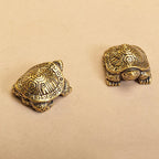 1Pc Antique Looking Solid Brass Turtle Ornament Animal Sculpture Home Office Desk Decorative Home Decor Boho