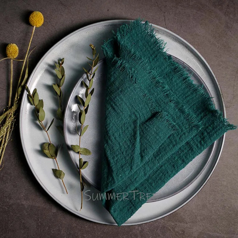 Rustic Cotton Gauze Reusable Napkin – Boho Kitchen & Table Decor
