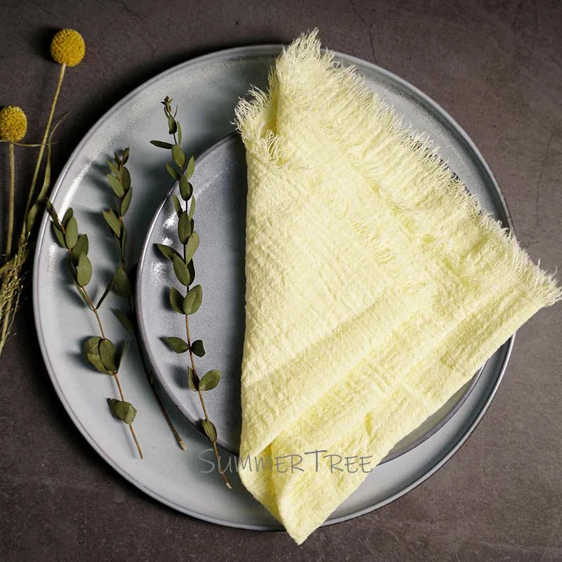Rustic Cotton Gauze Reusable Napkin – Boho Kitchen & Table Decor