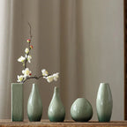 simple ceramic vase teal decoration, living room home dining table decor, hydroponic plant small vase boho home decor
