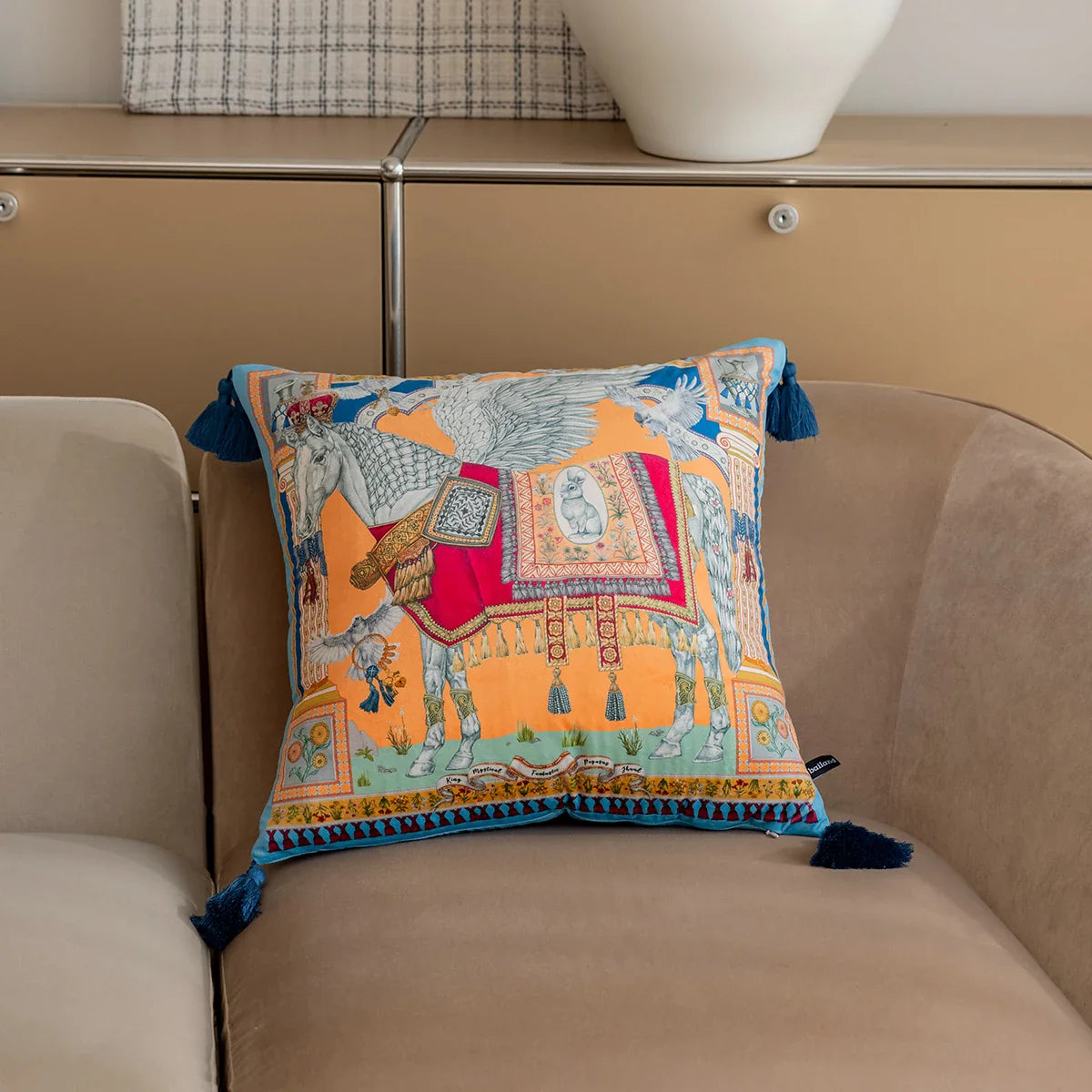Vintage Velvet Animal Print Pillow Cover – Double-Sided Decorative Cushion for Boho & Eclectic Homes