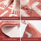 Peach & Lemon Shaped Microfiber Bath Mats – Soft, Absorbent & Non-Slip Bathroom Rugs