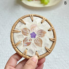 Boho Coastal Woven Shell Coaster