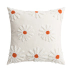 Embroidered Flower Throw Pillow Covers – Boho Cotton Cushion Covers for Bed, Sofa & Home Decor (30x50cm / 45x45cm)