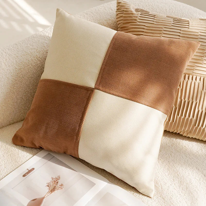 Vintage Nordic Throw Pillow Cover – Block Shapes