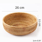 Handwoven Rectangular Rattan Basket – Boho Wicker Storage Bin for Fruit, Snacks, Tea, Bread, or Home Organization