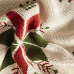 Bohemian Snowflake Fringed 100% Cotton Knit Throw Blanket