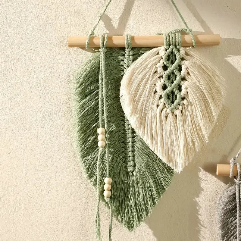 Handmade Macramé Leaf Wall Hanging
