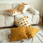 Burnt Orange Boho Embroidered Pillow Covers