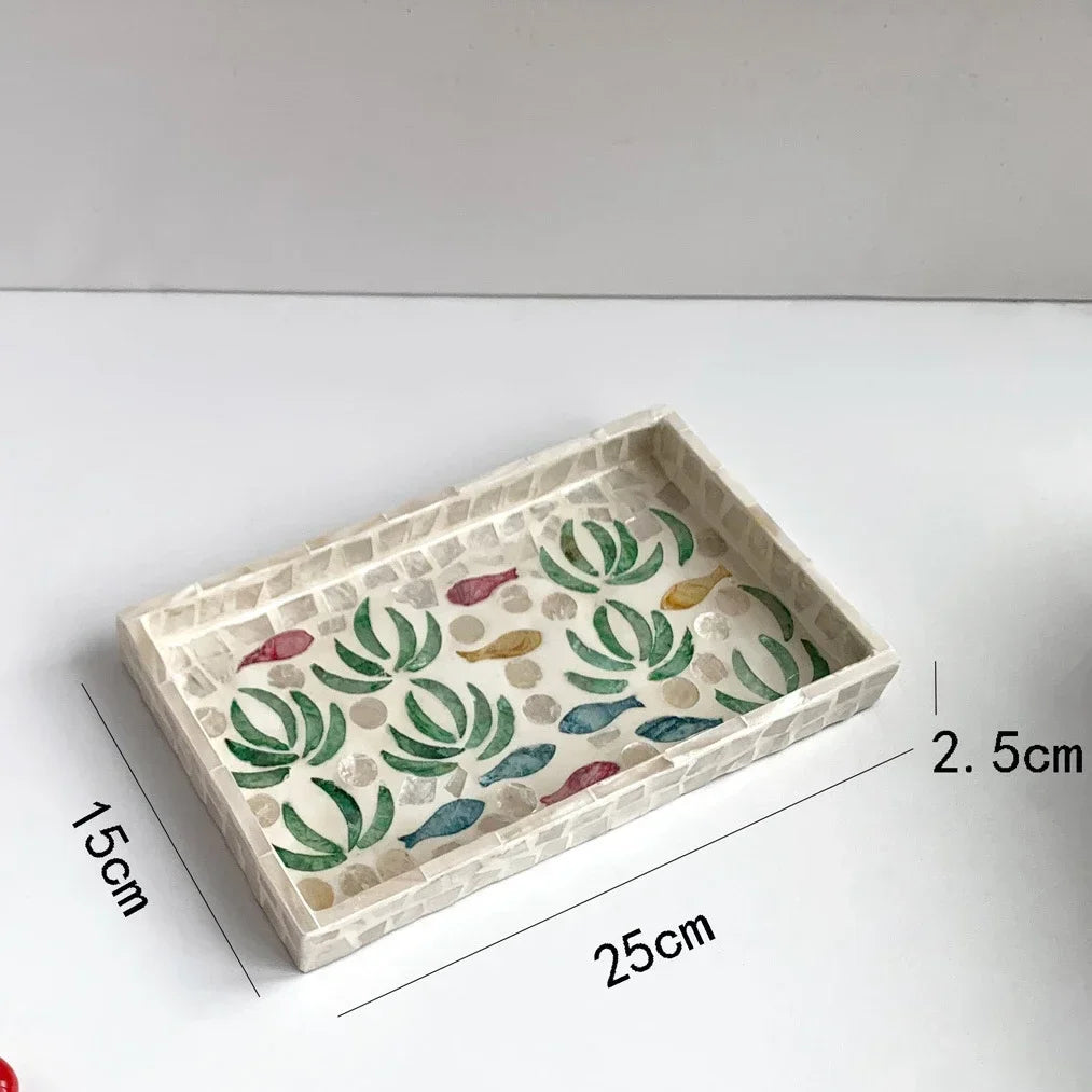 Handmade Shell Tray – Oval & Rectangular Decorative Jewelry Organizer for Boho Home Decor