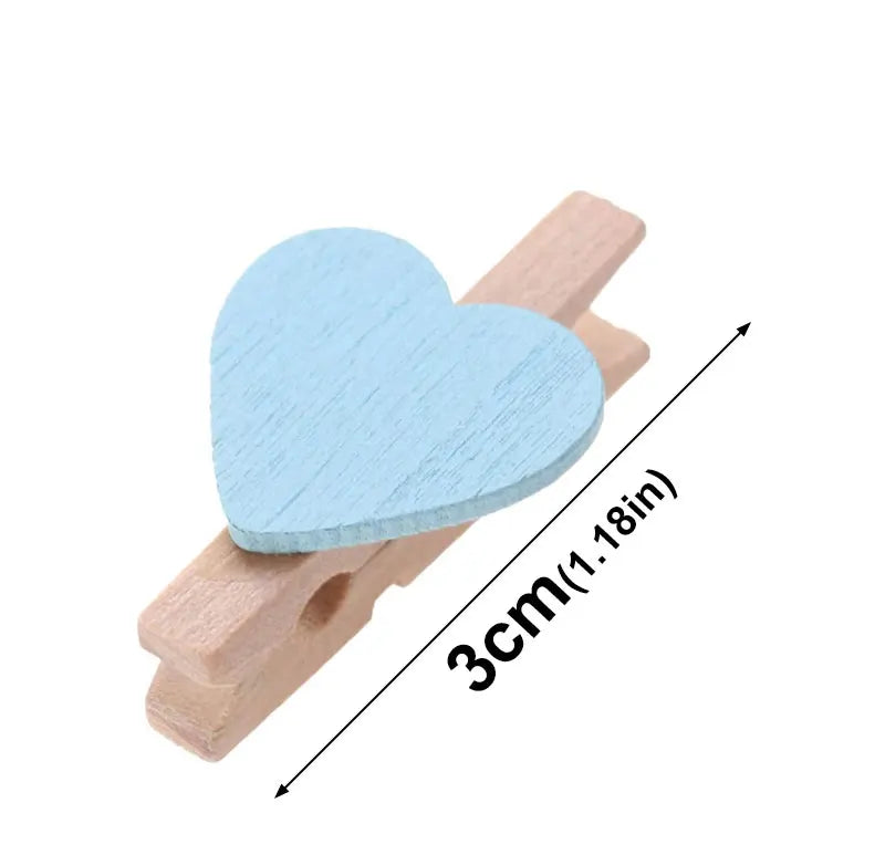 Wooden Heart Photo Clips
