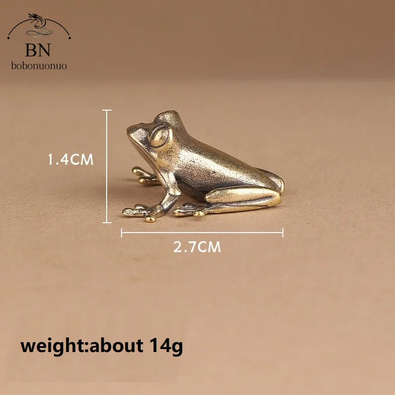 Vintage Brass Frog Mini Figurine
