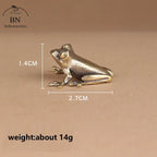 Vintage Brass Frog Mini Figurine