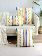 Boho Geometric Embroidered Cushion Cover – Decorative Throw Pillow Case for Couch & Bohemian Home Decor
