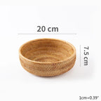 Handwoven Rectangular Rattan Basket – Boho Wicker Storage Bin for Fruit, Snacks, Tea, Bread, or Home Organization