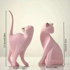 Resin Cat Statue – European-Inspired Romantic Animal Figurine for Boho Home Decor