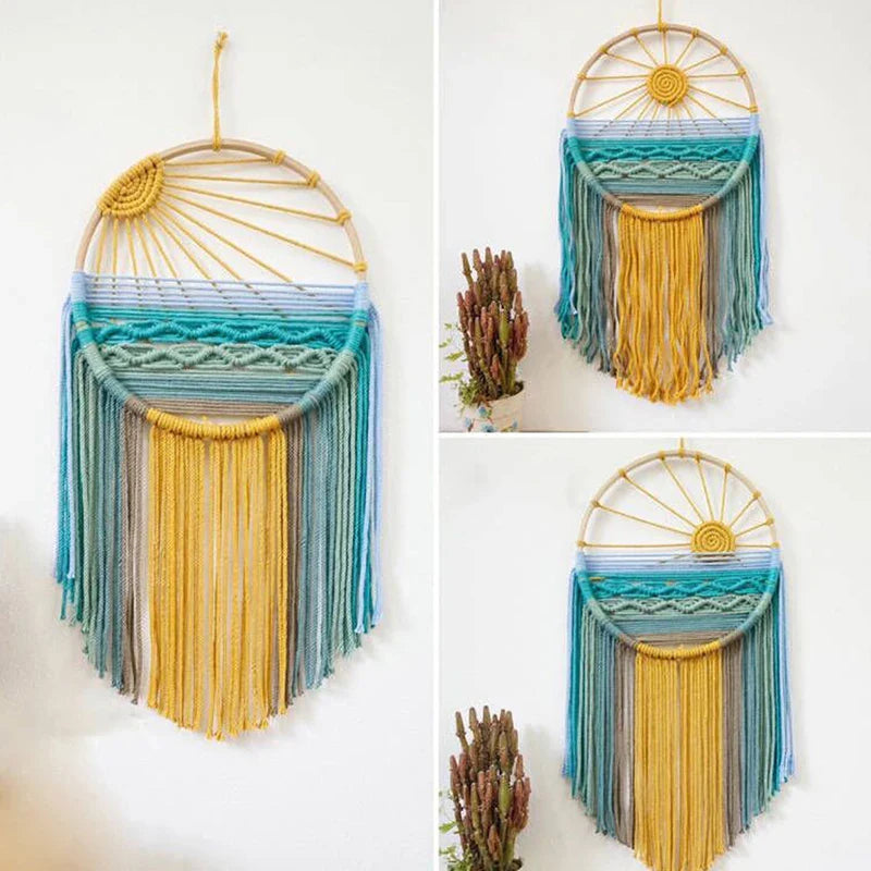Sunrise & Sunset Woven Boho Cotton Tapestry