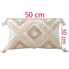 Nordic Bohemian Geometric Plush Pillow Covers with Tassels