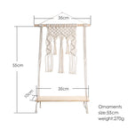 Macramé Wood Hanging Wall Shelf