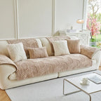 1PC Wave Striped Sofa Cover Solid Color Thicken Plush Sofa Towel Covers Non-slip Couch Slipcovers Sofa Mat for Living Room