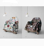 Floral Deer Forest Woven Throw Blanket