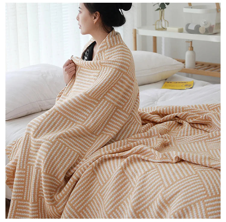 Lightweight Cotton Boho Throw Blanket