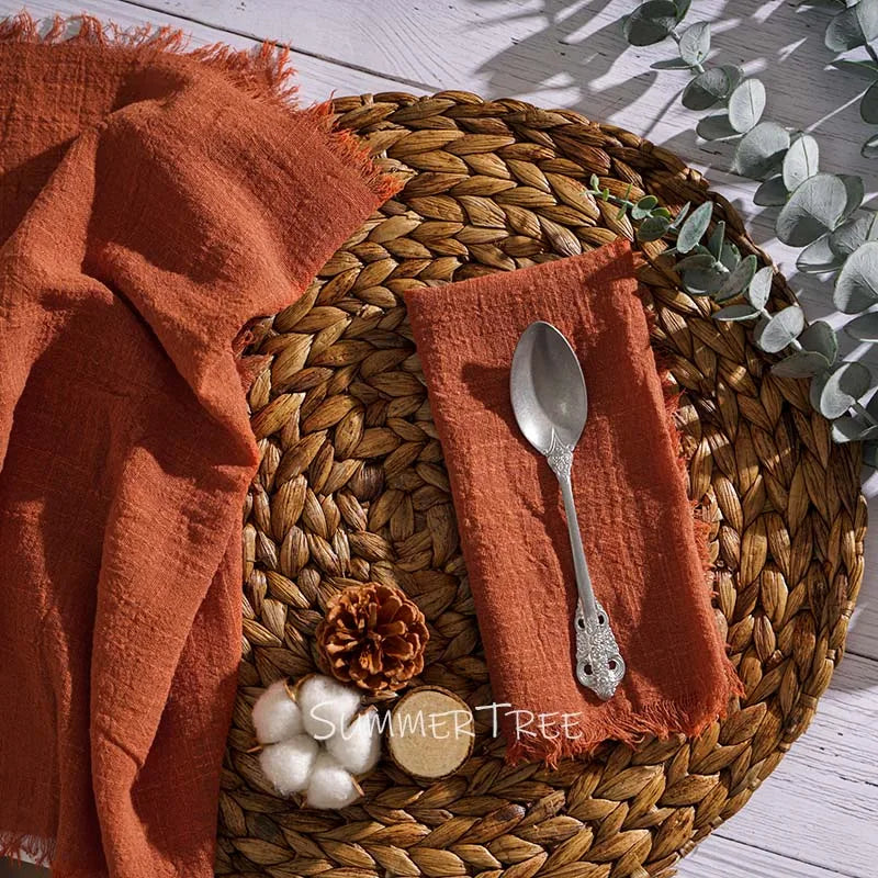 Rustic Cotton Gauze Reusable Napkin – Boho Kitchen & Table Decor