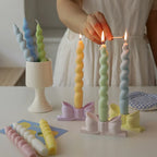 Spiral Taper Scented Candle – Handmade Aromatherapy Stick Candle for Boho Home Decor & Events