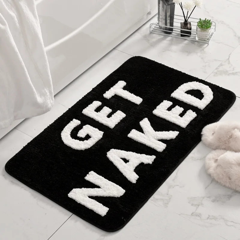 GET NAKED Tufted Bath Mat – Colorful Microfiber Rug for Boho Bathroom Vibes