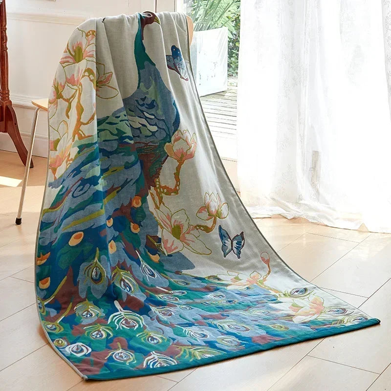 Cotton Gauze Floral Bath Towel