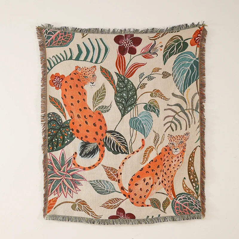 Abstract Woven Nature Throw Blanket