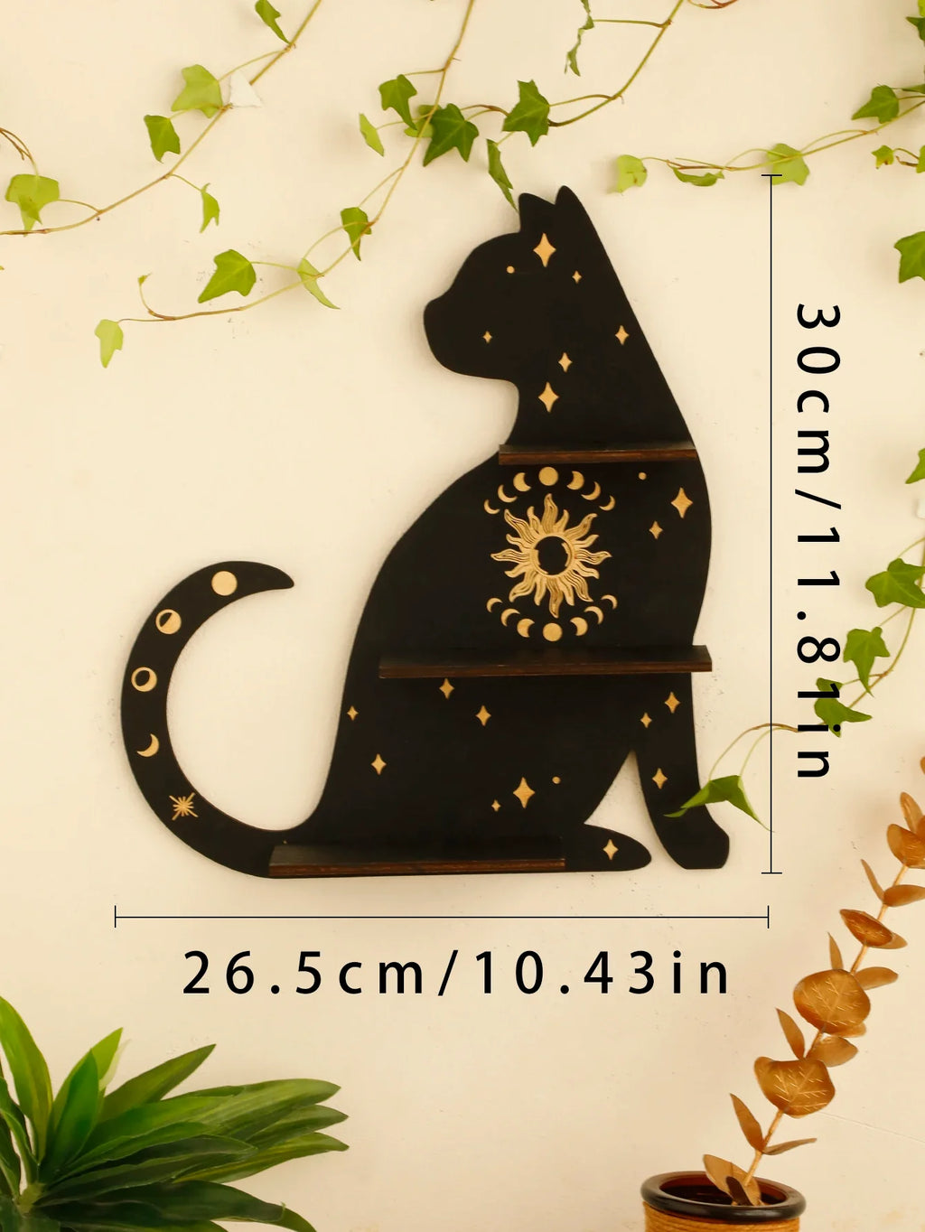 Animal Shaped Moon Phase Crystal Wall Shelf