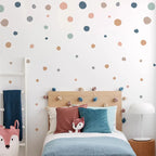 Boho Polka Dot Wall Stickers – Colorful Removable Nursery Decals