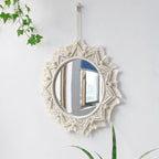Circular Boho Macrame Wall Mirror
