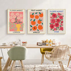 Flower Market Canvas Print – Botanical Wall Art for Boho Home Decor