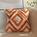 Bohemian Pillow Cushion Cover Geometry Embroidered Tassel Embroidery Pillowcase Throw Decorative Living Room Sofa Home Bed Decor Boho 1Pc