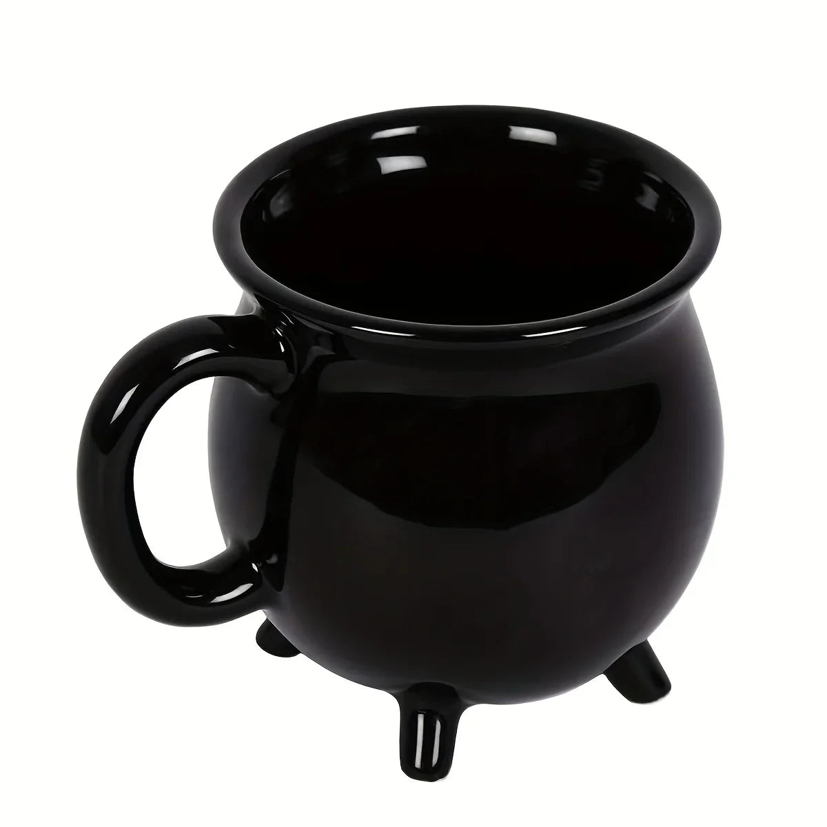 Witch Brew Coffee Mug – 11.8oz Black Ceramic Cauldron Cup for Coffee, Tea & Halloween Decor